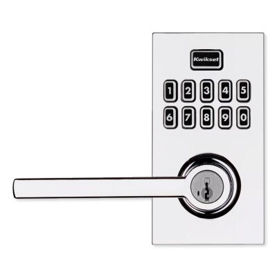 Kwikset SmartCode 917 Series Electronic Halifax Lever, Polished Chrome
